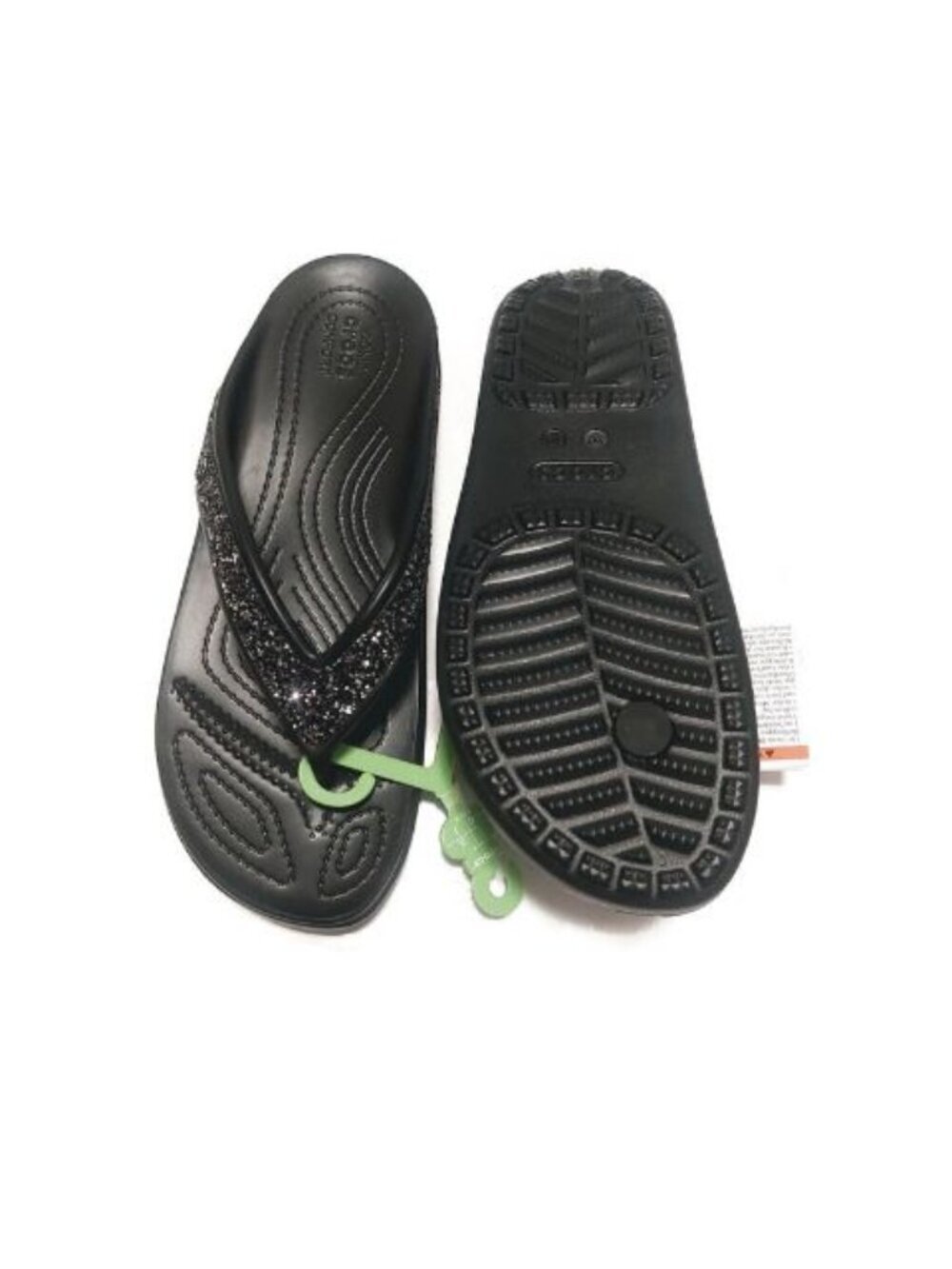 CROCS Sloane Womens Size 10 Glitter Wedge Flip Flops Lightweight Slip On Sandals - Picture 8 of 9